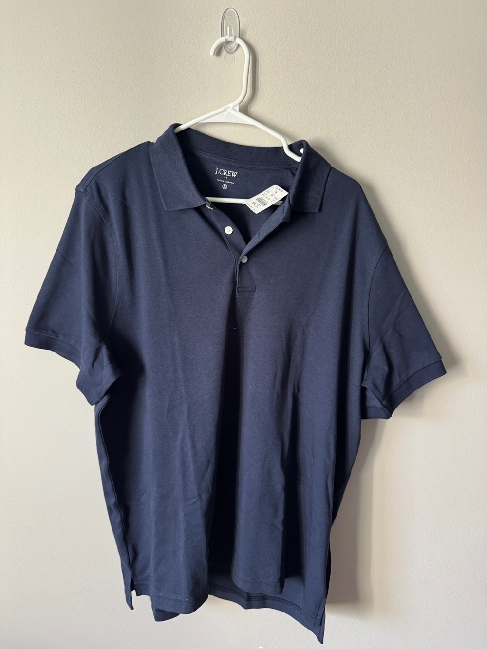 NWT J. Crew Men's Dark Navy Pique Polo